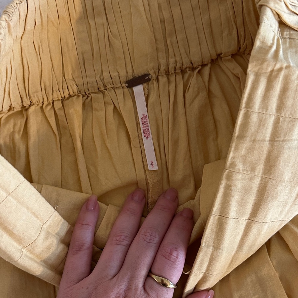 Free People Yellow Pleated Two-Piece Set - Picture 3 of 4